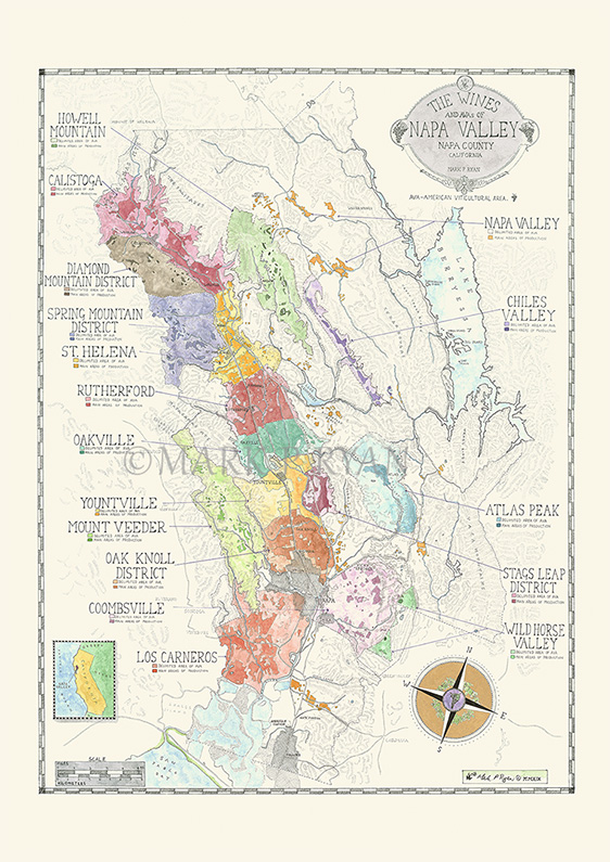 Napa Valley wine map